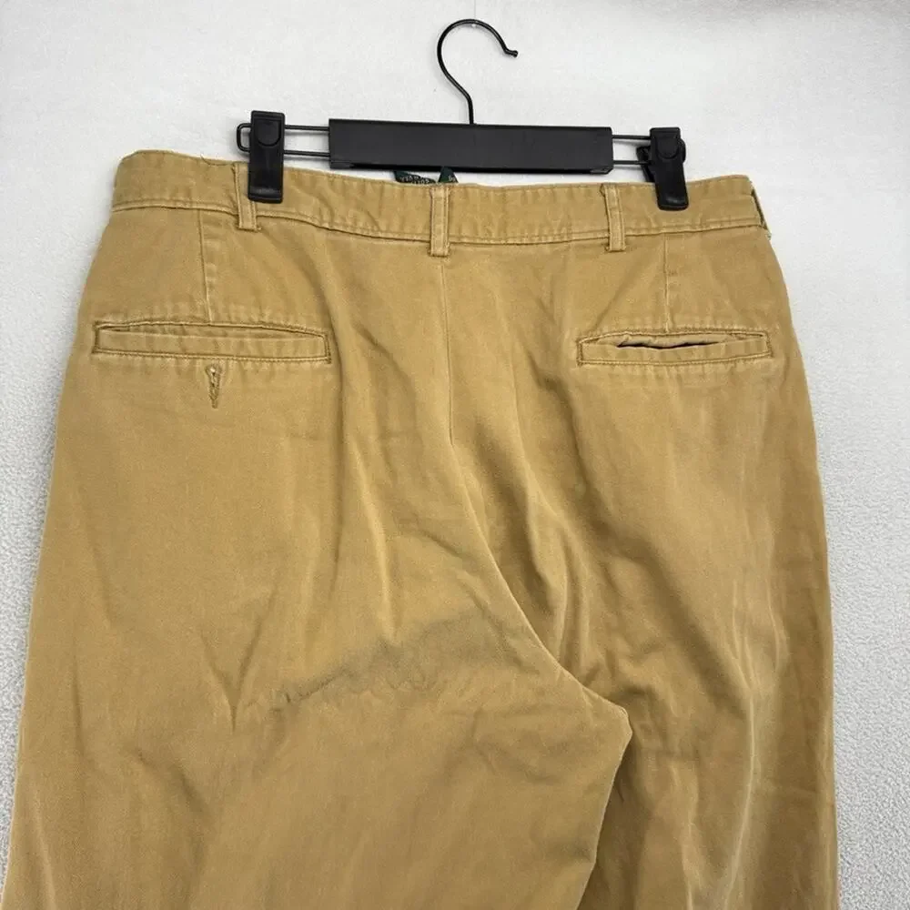 Vintage J Crew Pants men's 34 Fits 31x29 Brown Baggy Fatigue USA Made Trousers